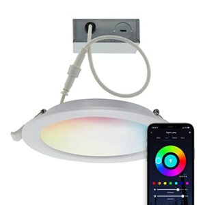 Satco S11280 Starfish WiFi Smart LED Color-Changing and Tunable White Edge-Lit Remote Driver Downlight, 6 Inches