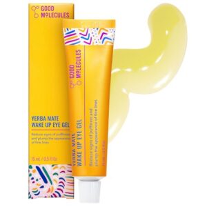 Good Molecules Yerba Mate Wake Up Eye Gel – Hydrating Under Eye Gel Cream with Hyaluronic Acid and Caffeine – Target Dark Circles and Puffiness – Skin Care for Face