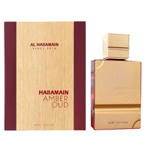 Al Haramain Amber Oud Ruby Edition Eau De Parfum Spray Unisex Arabian Perfume for Women & Men, Long-Lasting Amber Fragrance with Rich, 60ml (2.0 oz)