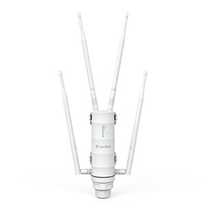 WAVLINK AC1200 WiFi Extender Outdoor Long Range, WiFi Repeater High Power Gigabit WiFi Signal Booster for Home Wireless Internet, Dual Band 2.4GHz & 5GHz with Passive PoE, 4x7dBi Detachable Antenna