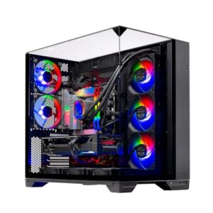 Skytech Gaming O11 Vision Desktop PC, Ryzen 9 9900X 4.4 GHz, NVIDIA RTX 5070 Ti 16GB, X870 Board, 4TB Gen4 NVMe SSD, 64GB DDR5 RAM 5200 RGB, 850W Gold ATX 3 PSU, 360mm ARGB AIO, Wi-Fi, Win 11