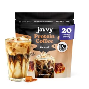 Caramel Protein Iced Coffee – Premium Whey Protein & Instant Iced Coffees – 100% Natural Cold Brew – Zero Artificial Flavors & Sweeteners, 80 mg Caffeine Per Serving, No Added Sugar, 20 Servings