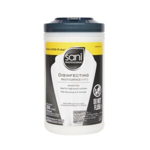 Sani Professional Disinfecting Wipes – Multi-Surface Cleaning Wipes for Food Contact Surfaces Areas – 6 Canisters (200 Wipes Each) – Bleach-Free, Alcohol-Free, Restuarant and Kitchen Disinfection