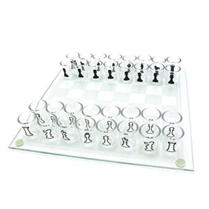 Glass chess set 25cm square chessboard furniture game adult children gift family game chess board