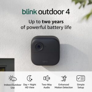 Like-New Blink Outdoor 4 with Sync Module 2 – Wireless smart security camera, two-year battery, 1080p HD day and infrared night live view, two-way talk – 2 camera system