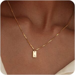Initial Necklaces for Women 14K Gold Plated Letter Necklace Dainty Name Pendant Necklace Personalized Christmas Gifts for Women Trendy Gold Jewelry