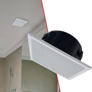 Splin Ceiling Embedded Mount Stand Compatible with Smart Speaker Alexa Echo Pop, Echo Dot 4th and 5th gen., Amazon, and HomePod Mini, Apple— Pro Light— Model Squared Built-in (White) —