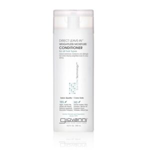 GIOVANNI Direct Leave In Weightless Moisture Conditioner – Co-Wash, Great for Curls & Wavy Hair, Wash & Go, Salon Quality, No Parabens, Infused with Natural Botanical Ingredients – 8.5 oz