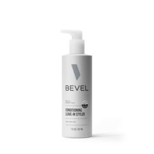 Bevel Leave In Conditioner for Men – Curly Hair Conditioner with Hemp Seed Oil and Biotin, Detangles Moisturizes and Strengthens Hair, 7 Oz