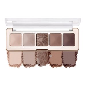 Smokey Nude Eyeshadow Palette 5 Colors Cool Brown Matte and Shimmer Eye Makeup Highly Pigmented Long Lasting Blendable Neutral Taupe Brown Eyeshadow for Daily or Smokey Look, 1#