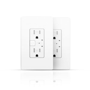 TOPELER 2 Pack Smart Wall Outlet, Electrical in-Wall Outlet with Individually Controlled, 15A Tamper Resistant Receptacle, Work with Google Home & Alexa, 2.4G WiFi Only, ETL & FCC Listed, White
