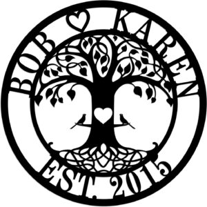 Metal Name Signs Personalized,Personalized Wedding Gifts,Metal Love Birds Signs, Custom Family Name Sign,Last Name Sign for Home,Engagement Anniversary Best Friends Christmas Gifts